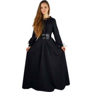Mechthild Long Sleeve Medieval Gown - Black