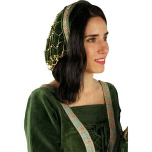 Elaine Noble Lady's Velvet Bonnet - Green