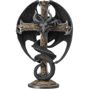 Dark Dragon Cross Candle Holder
