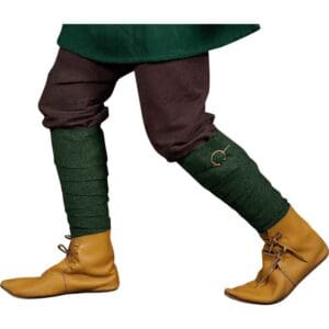 Woolen Leg Wraps with Brooches - Green