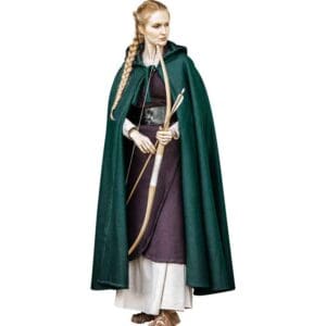 Elinor Classic Medieval Cloak - Green