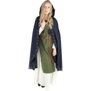 Asidis Hand Embroidered Wool Cloak - Blue