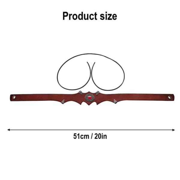 Fantasy Princely Leather Headband- Maroon