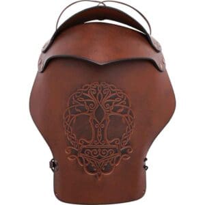 Tree of Life Leather Pauldrons - Brown
