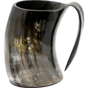 Large Viking Ox Horn Tankard Mug