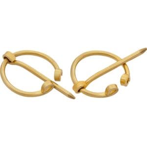 Small Brass Brooches - Set of 2