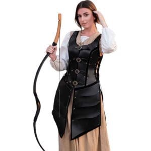 Battle Archeress Long Suede Jerkin - Black