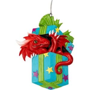 Dragon in Gift Christmas Ornament