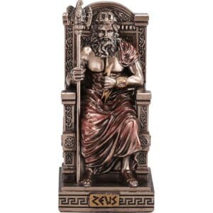Bronze Enthroned Zeus Greek Statue