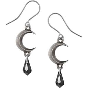 Crescent Moon Earrings - Black