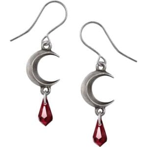 Crescent Moon Earrings - Red