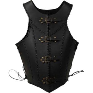 The Lady Warrior Leather Corset - Black